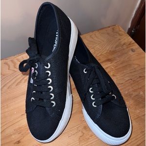 NEW Superga Black Platform Sneakers